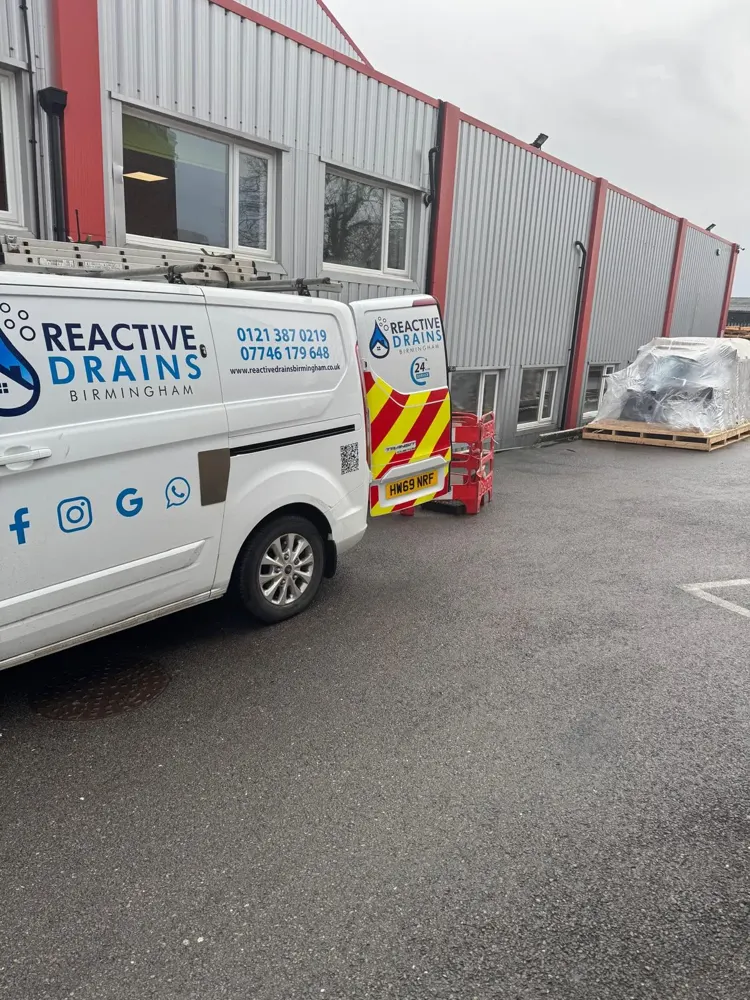 Reactive Drains van at a commercial unit